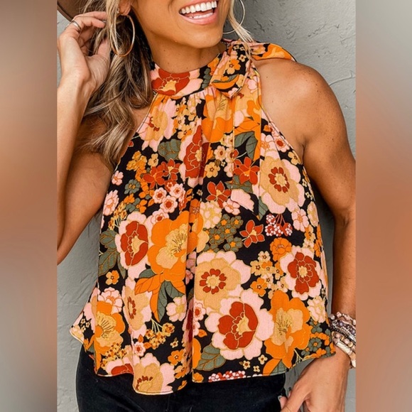 Tops - Floral Halter Top